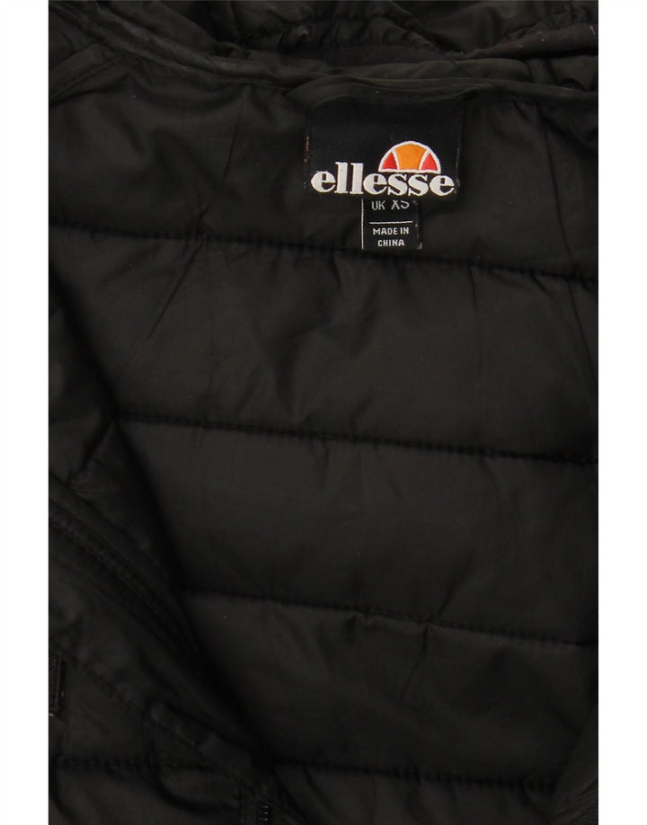 ELLESSE Mens Hooded Padded Jacket UK 34 XS Black Polyester