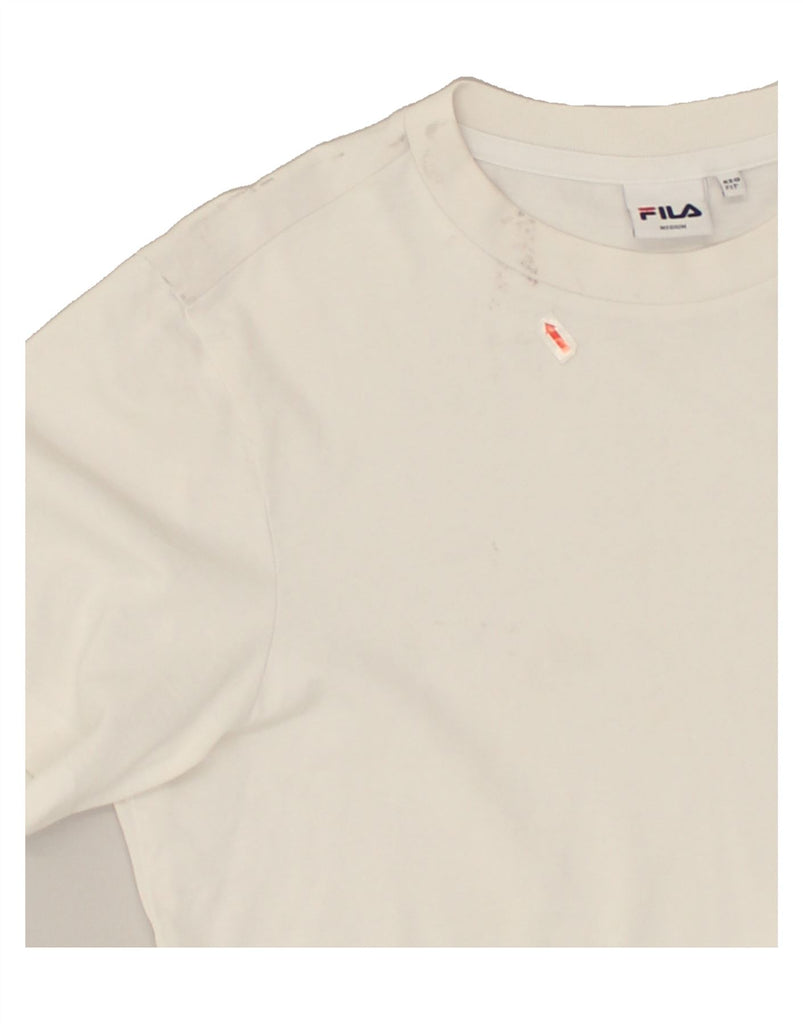 FILA Mens T-Shirt Top Medium White Cotton | Vintage Fila | Thrift | Second-Hand Fila | Used Clothing | Messina Hembry 