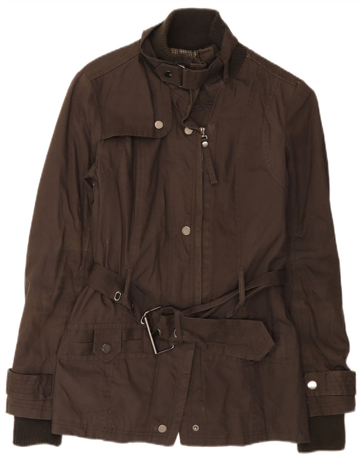 Zara Womens Utility Jacket UK 10 Small Brown Cotton
