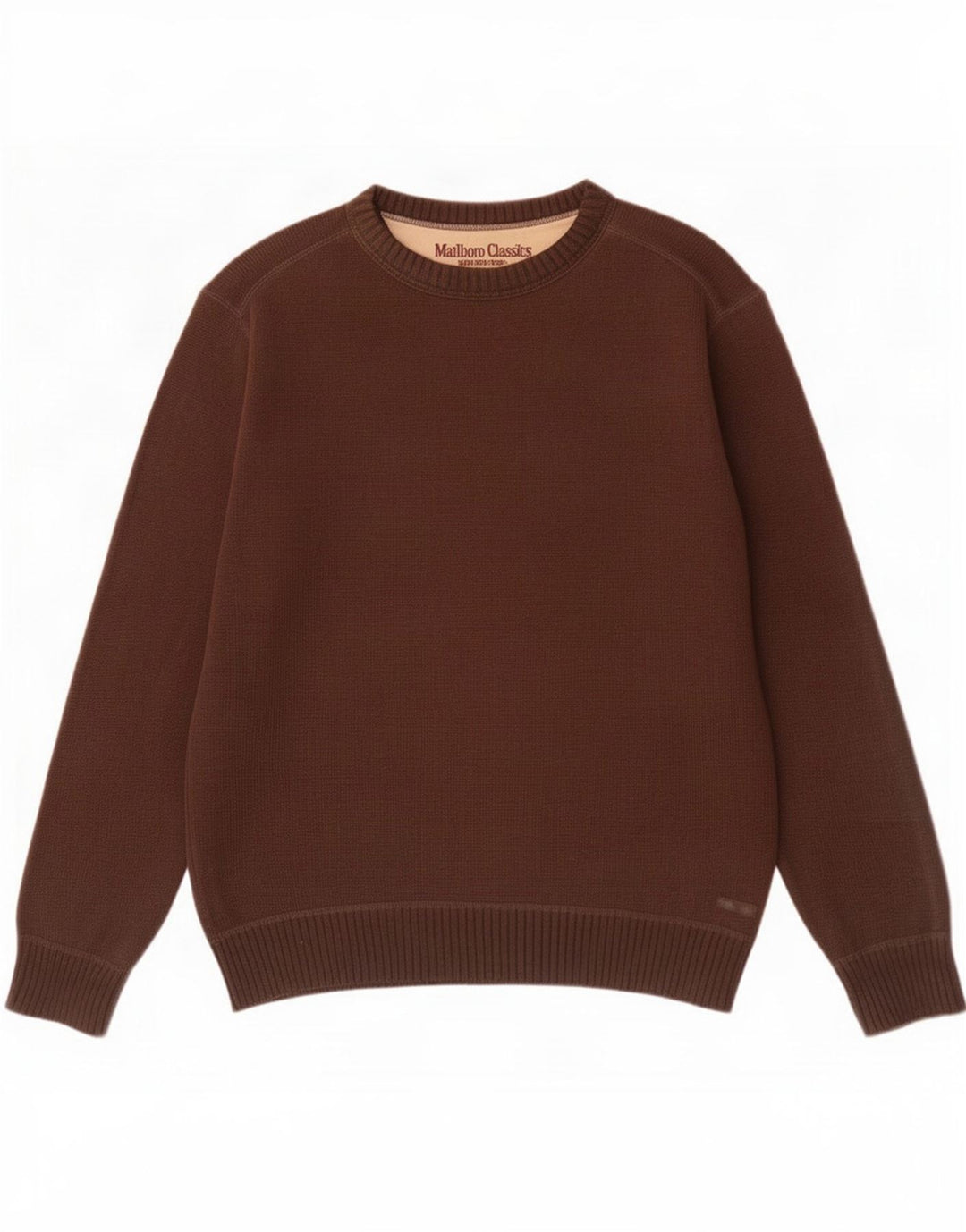 Marlboro Classics Mens Crew Neck Jumper Sweater Large Brown