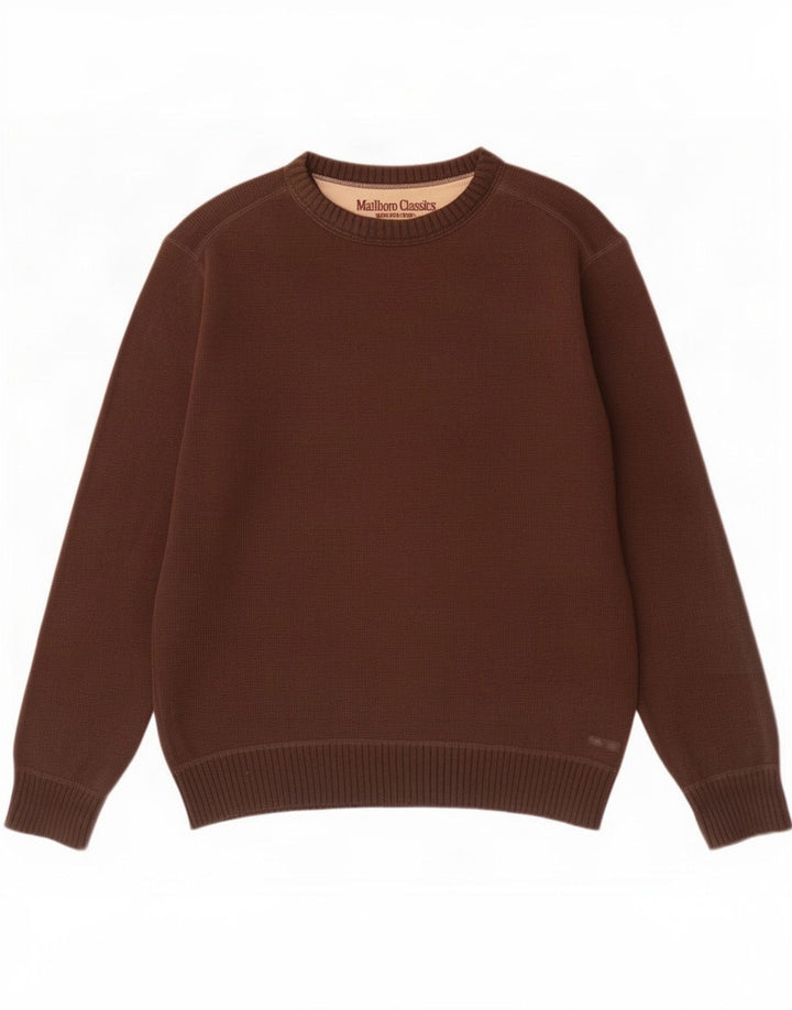 Marlboro Classics Mens Crew Neck Jumper Sweater Large Brown