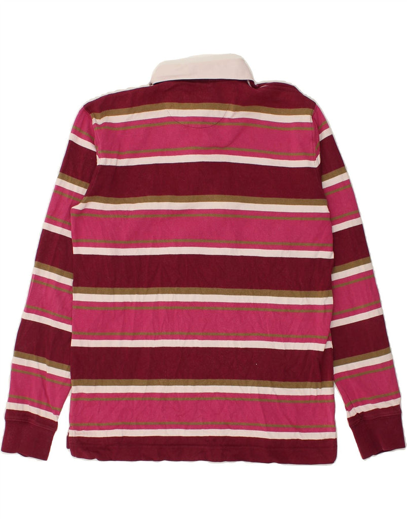 MASSIMO DUTTI Mens Long Sleeve Rugby Polo Shirt Medium Pink Striped | Vintage Massimo Dutti | Thrift | Second-Hand Massimo Dutti | Used Clothing | Messina Hembry 