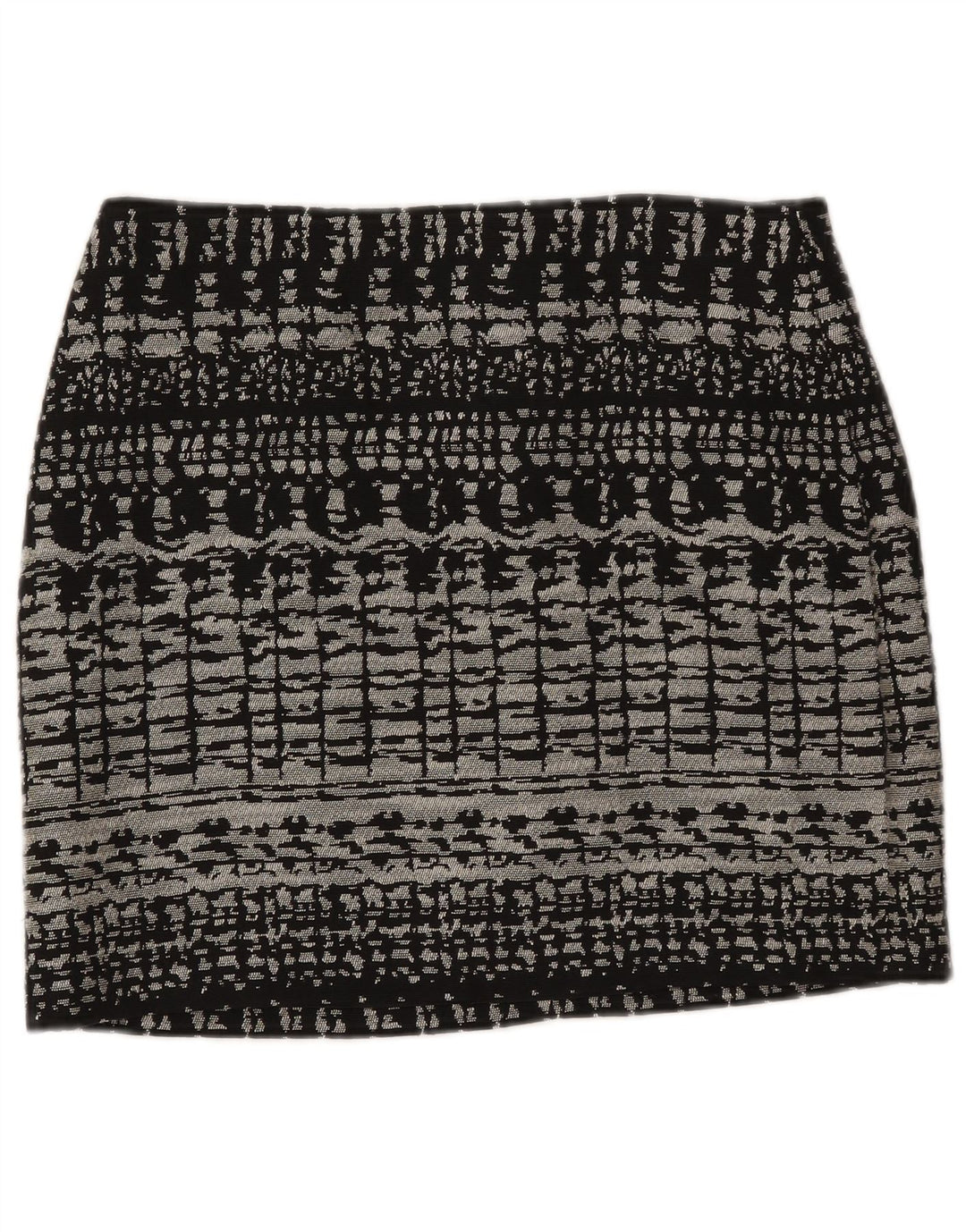 Marks & Spencer Womens Mini Skirt UK 12 Medium W31 Black Geometric Cotton