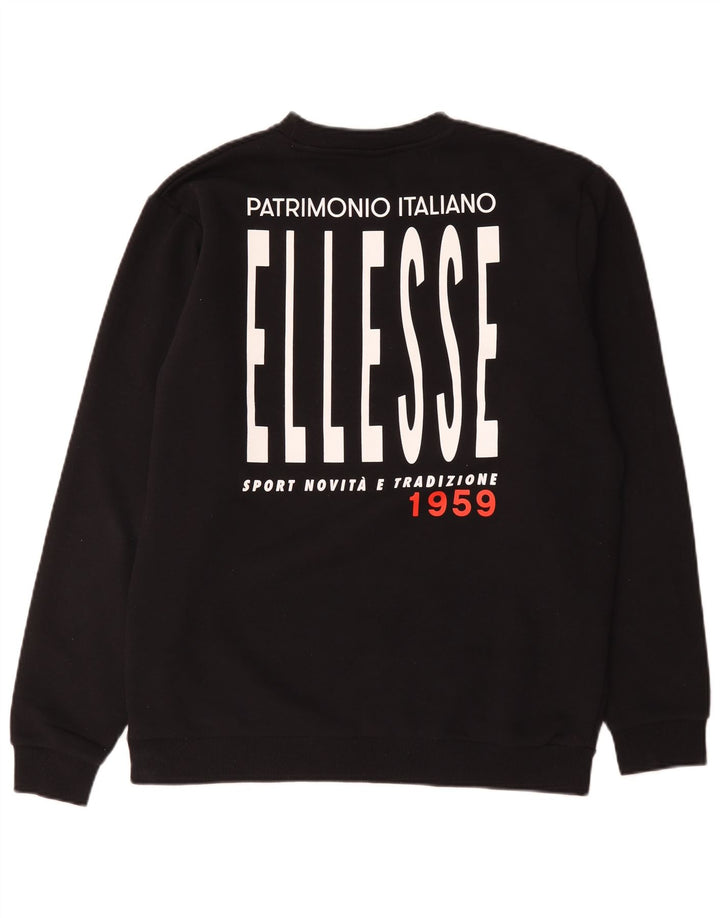 Ellesse Mens Graphic Sweatshirt Jumper Medium Black Cotton