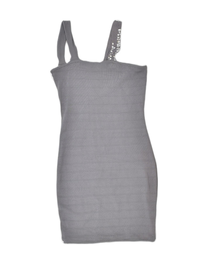 CARLO PIGNATELLI Womens Bodycon Dress UK 12 Medium Grey Colourblock | Vintage Carlo Pignatelli | Thrift | Second-Hand Carlo Pignatelli | Used Clothing | Messina Hembry 