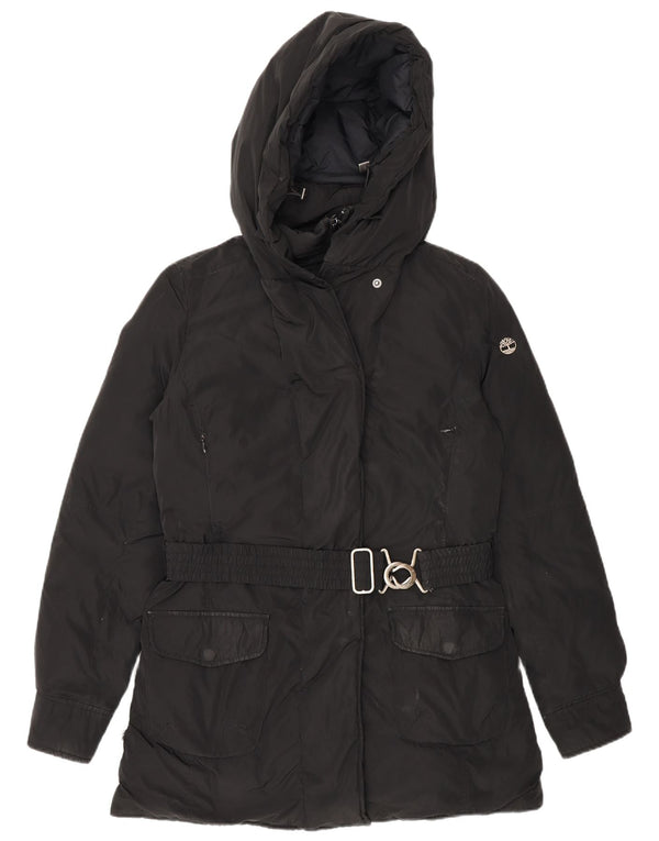 Timberland Womens Hooded Padded Coat UK 10 Small Black Polyester