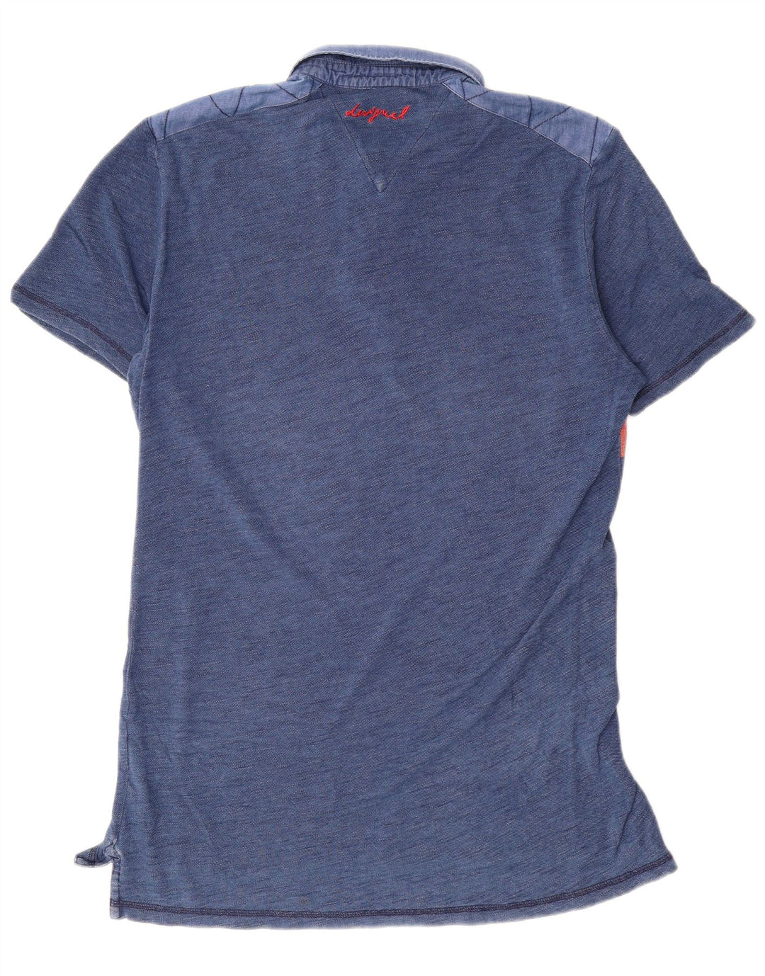 Desigual Mens Graphic Polo Shirt Large Blue Colourblock