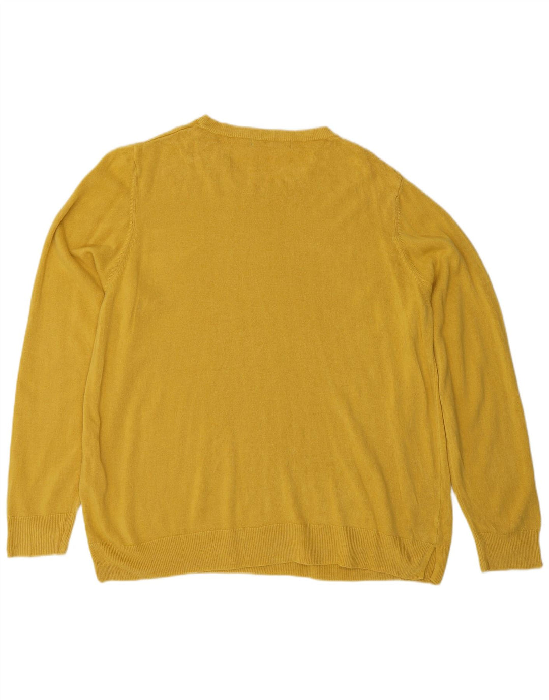 MARKS & SPENCER Womens Crew Neck Jumper Sweater UK 18 XL  Yellow Acrylic