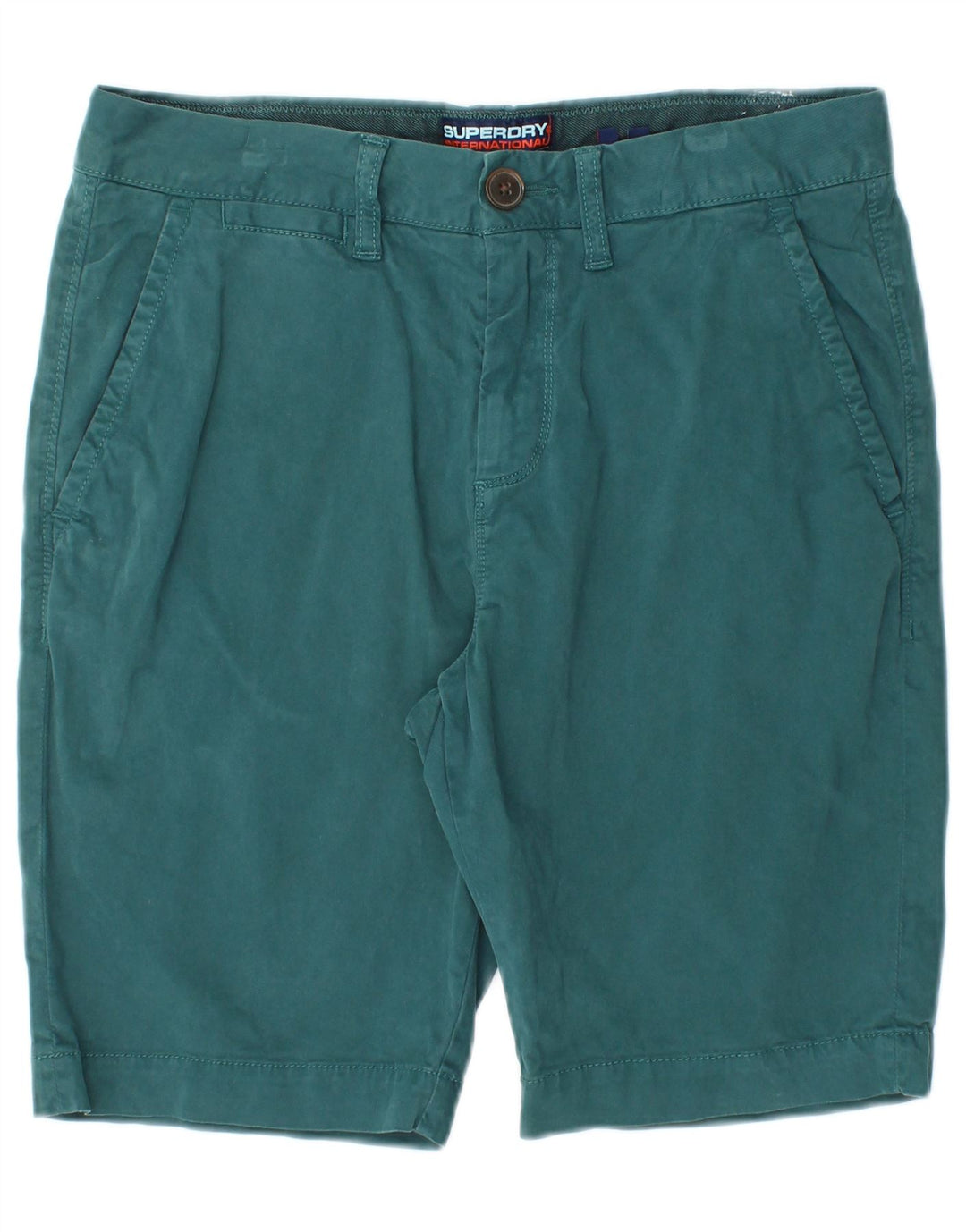 Superdry Mens Chino Shorts W30 Medium Blue Cotton