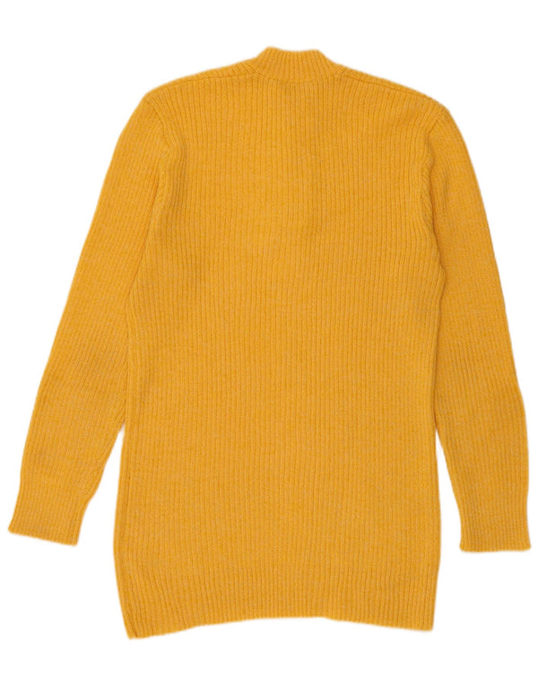 Vintage Mens Button Neck Jumper Sweater Small Yellow
