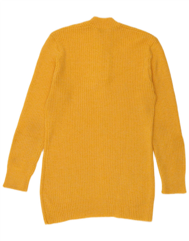 Vintage Mens Button Neck Jumper Sweater Small Yellow