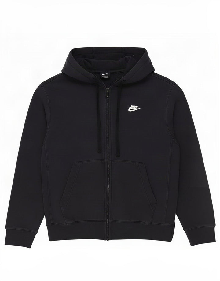 Nike Mens Zip Hoodie Sweater Medium Black Cotton