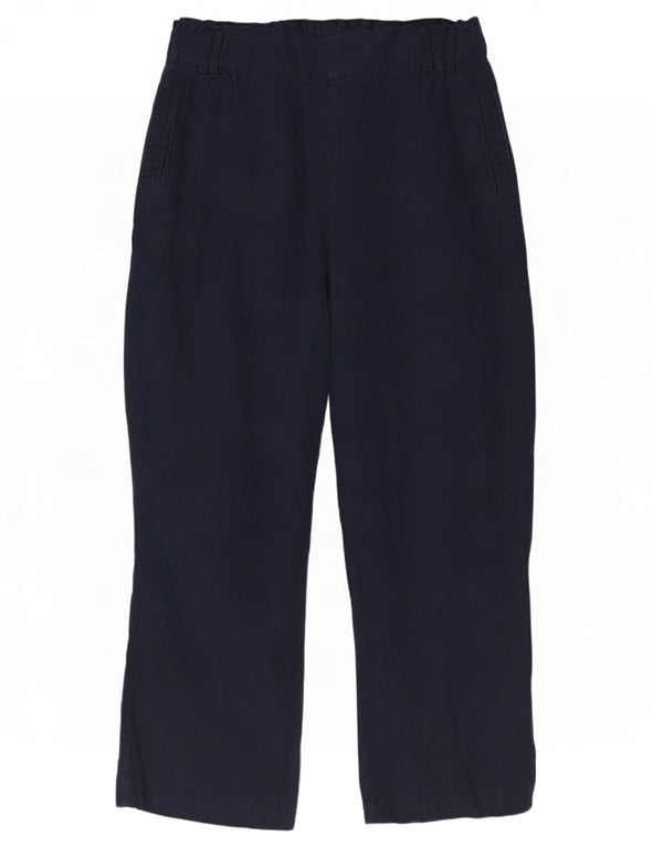 Marks & Spencer Womens Casual Trousers UK 16 Large W34 L30 Navy Blue