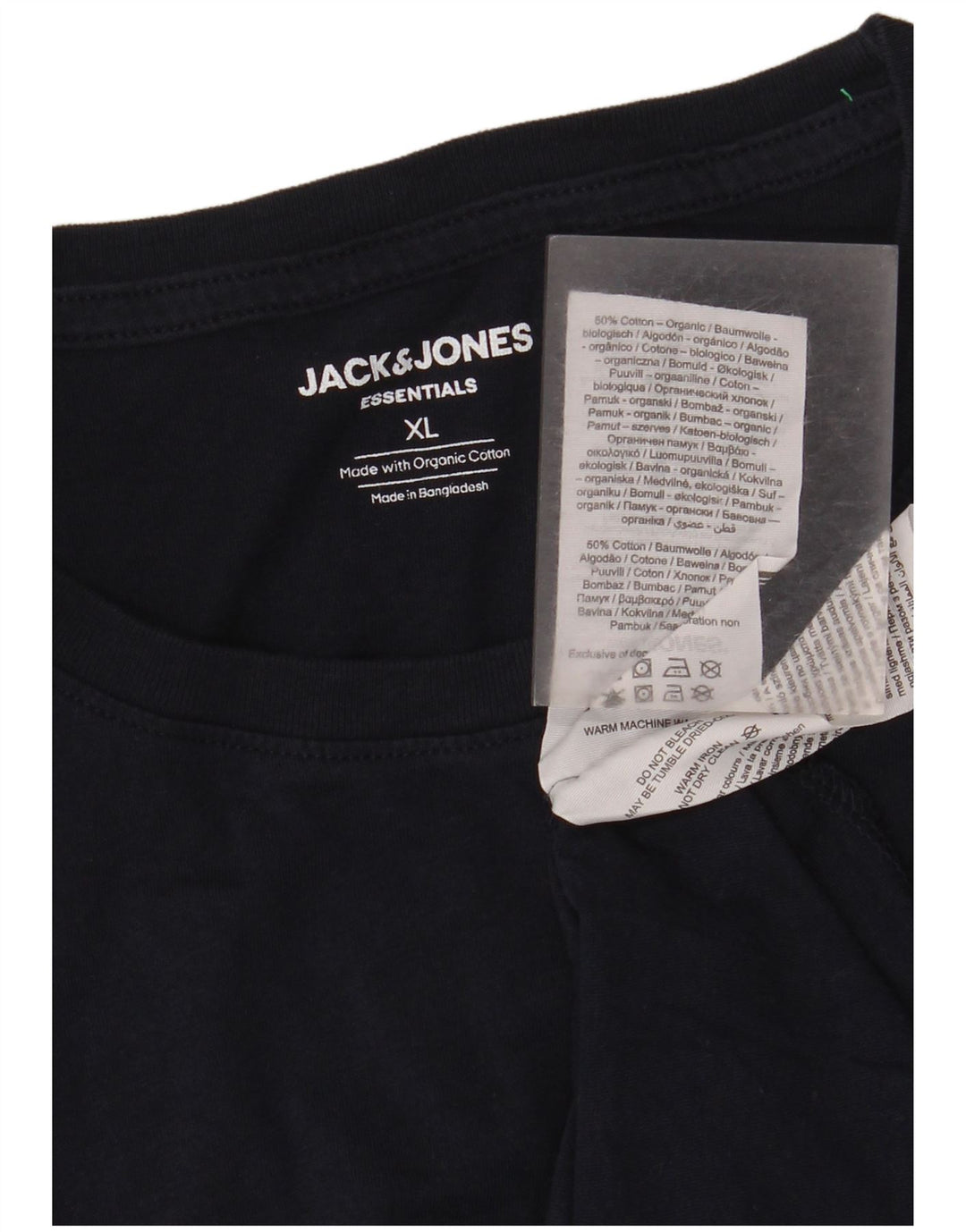 Jack & Jones Mens T-Shirt Top XL Navy Blue Cotton