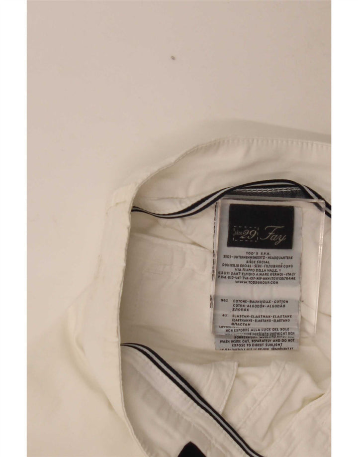 Fay Womens Straight Chino Trousers W29 L29 White Cotton