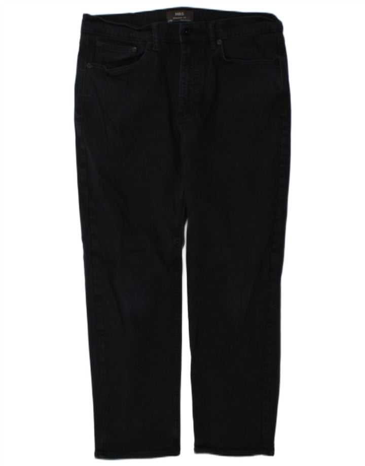 Marks & Spencer Mens Straight Jeans W34 L29 Navy Blue Cotton