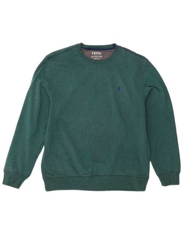 IZOD Mens Sweatshirt Jumper Medium Green Polyester