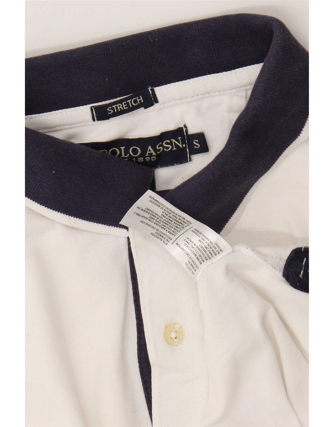 U.S. Polo Assn. Mens Shirt Small White Colourblock Cotton