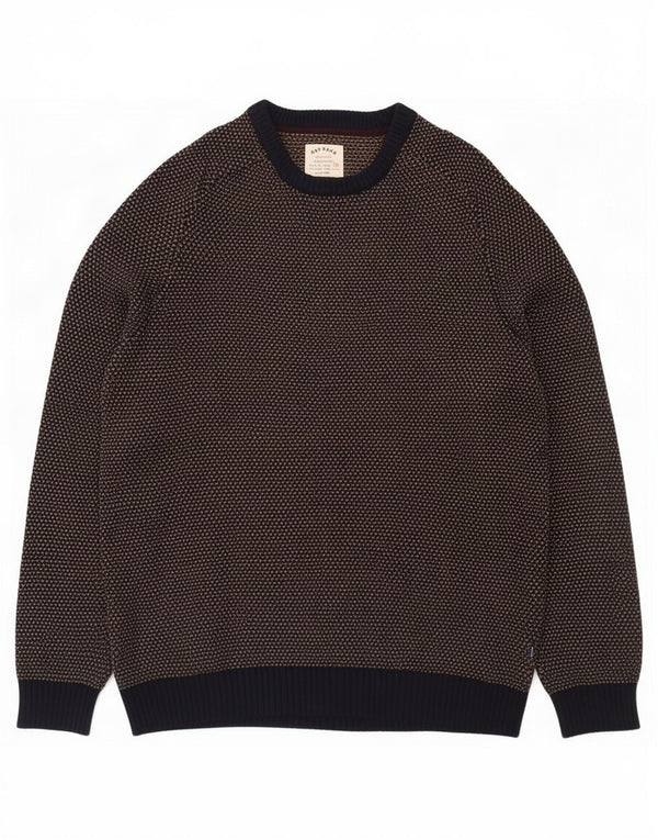 Fat Face Mens Crew Neck Jumper Sweater 3XL Brown Flecked Cotton