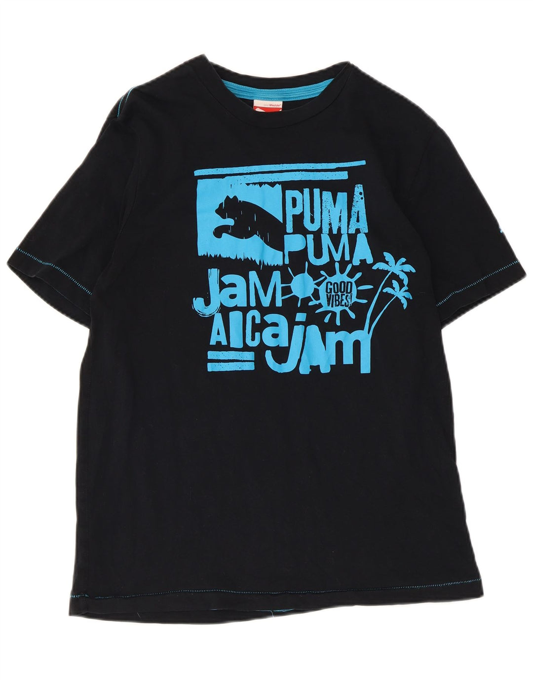 Puma Mens Graphic T-Shirt Top Small Black Cotton