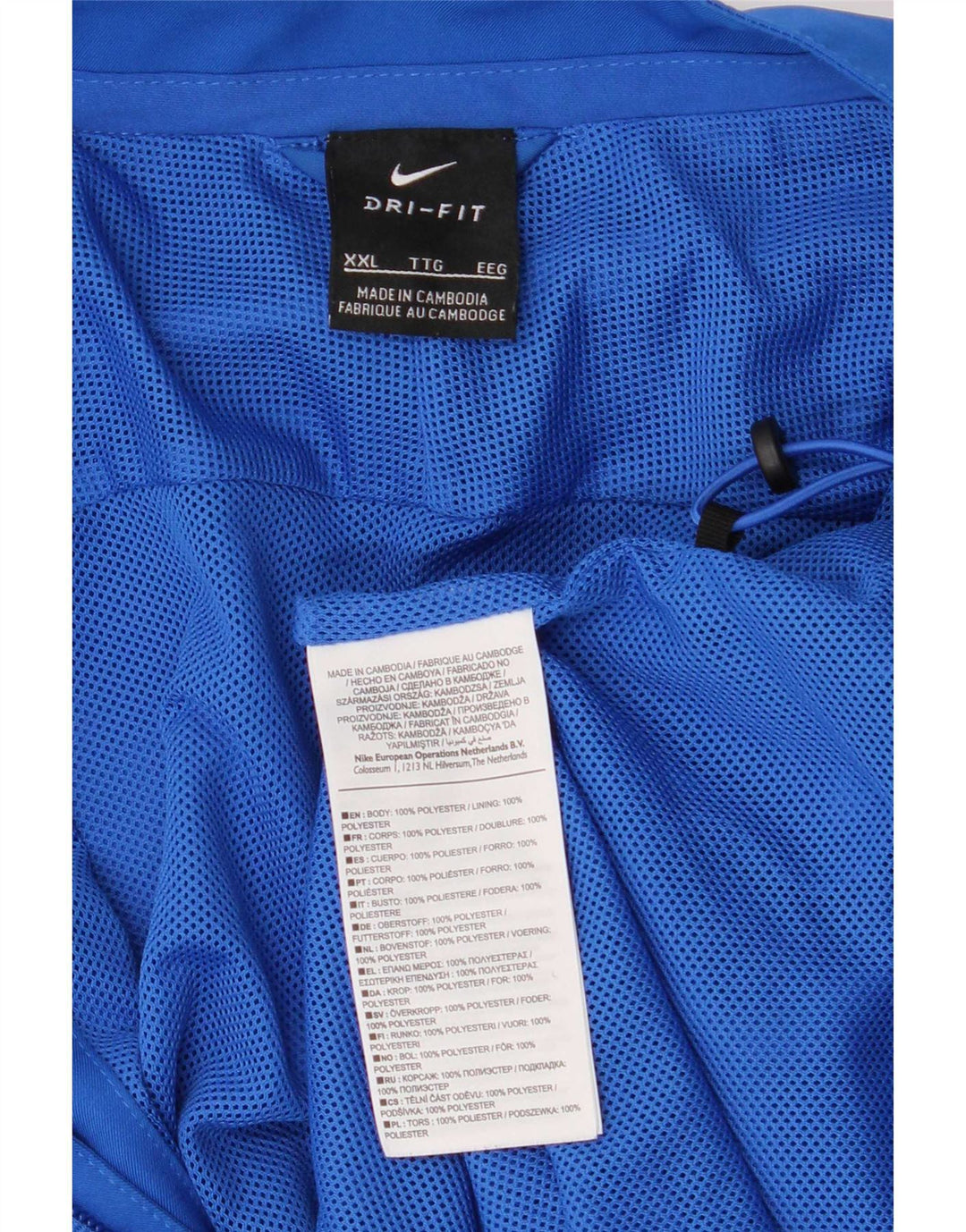 Nike Mens Dri Fit Regular Tracksuit Top Jacket 2XL Blue Polyester Sports