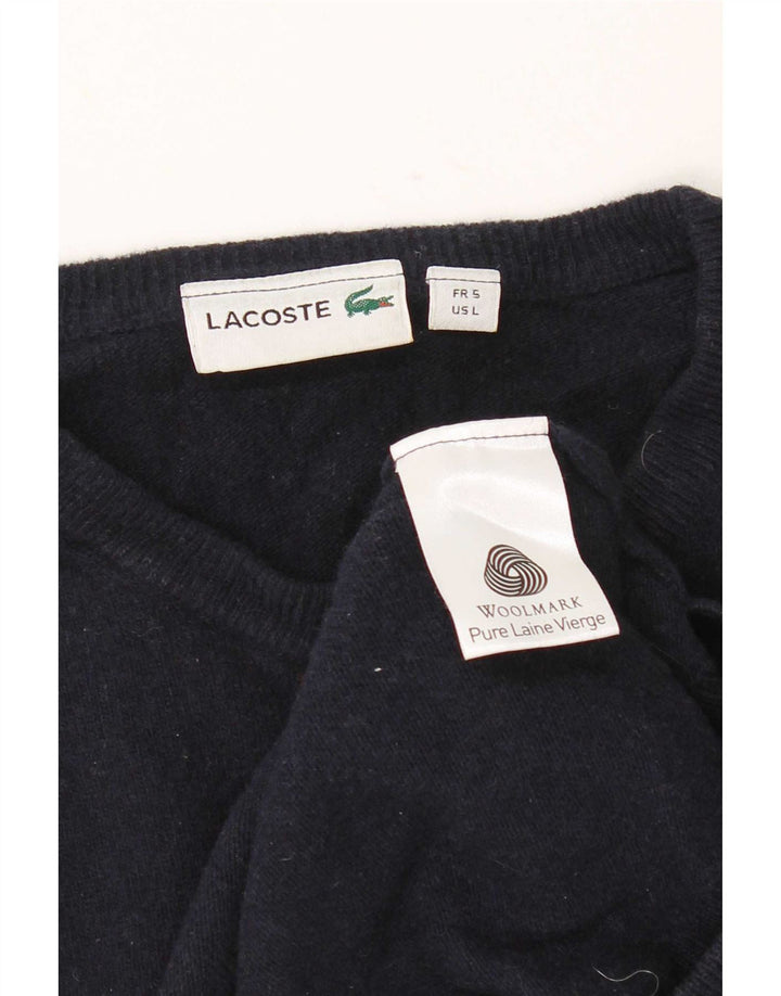 Lacoste Mens Crew Neck Jumper Sweater Size 5 Large Navy Blue