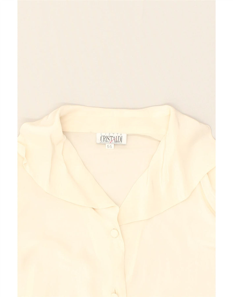 CRISTALDI Womens Long Sleeve Shirt Blouse UK 22 3XL Off White | Vintage Cristaldi | Thrift | Second-Hand Cristaldi | Used Clothing | Messina Hembry 