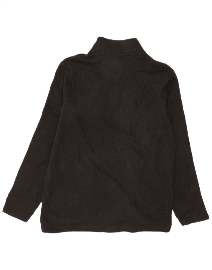 Wrangler Mens Zip Neck Fleece Jumper Large Black Polyester