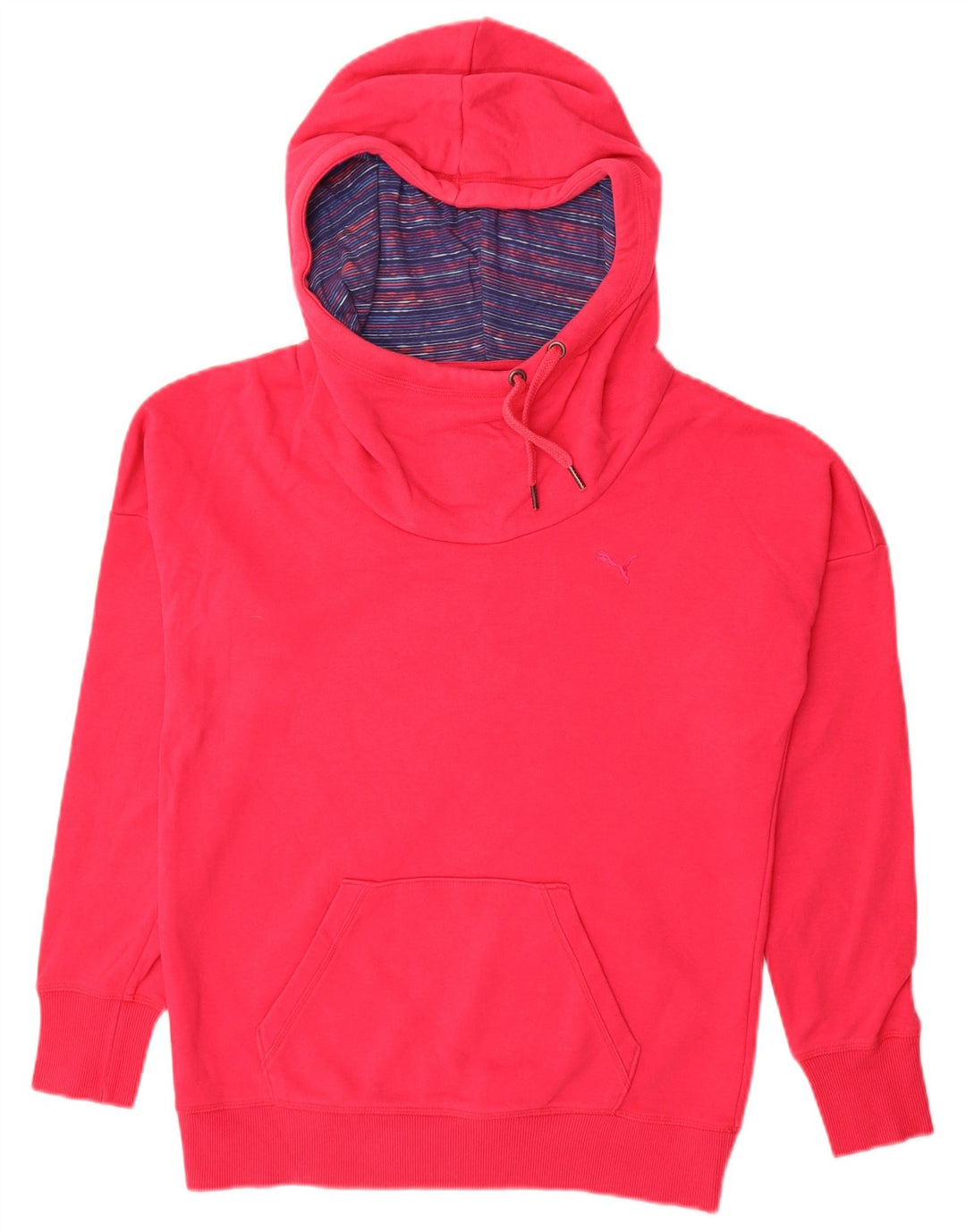 PUMA Womens Oversized Hoodie Jumper UK 10 Small Pink