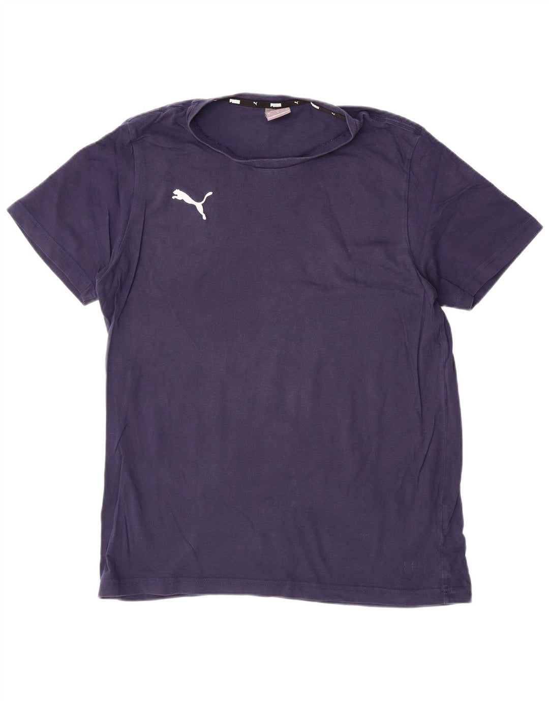 PUMA Mens T-Shirt Top Large Navy Blue Cotton