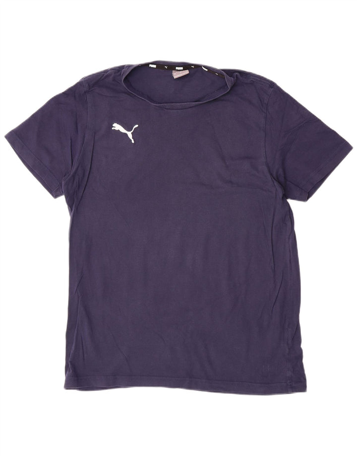 PUMA Mens T-Shirt Top Large Navy Blue Cotton