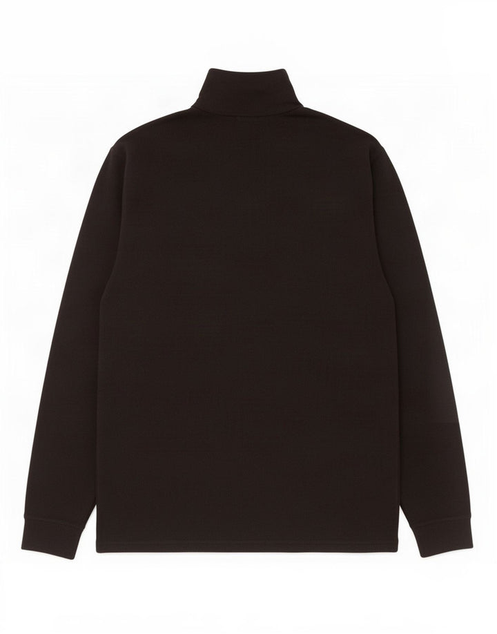 Brugi Mens Zip Neck Fleece Jumper XL Black Polyester