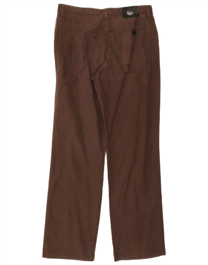 TRUSSARDI Mens Straight Casual Trousers W36 L32 Brown Cotton