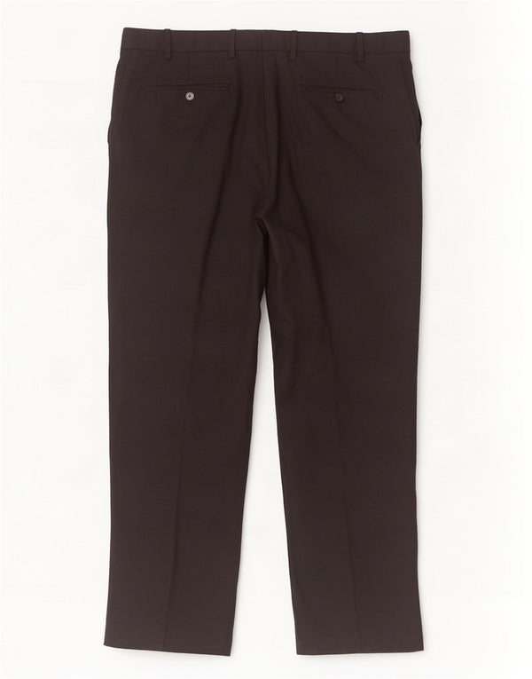 Marks & Spencer Mens Tailored Fit Straight Suit Trousers W38 L31 Black Wool