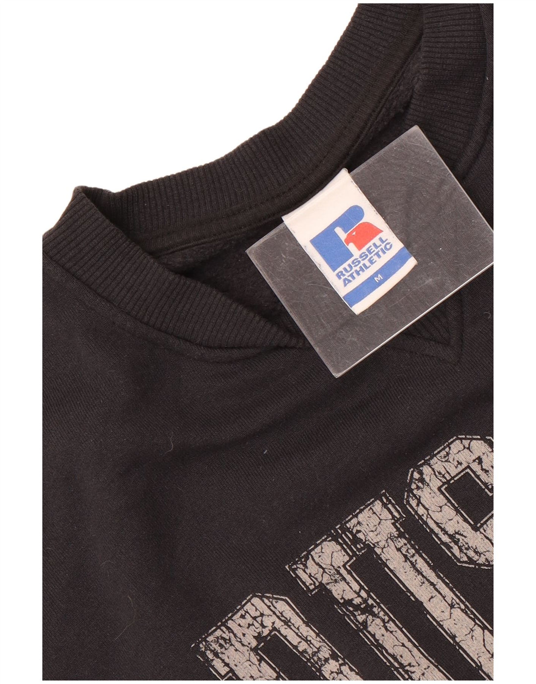 Russell Athletic Mens Graphic Loose Fit Sweatshirt Jumper Medium Black