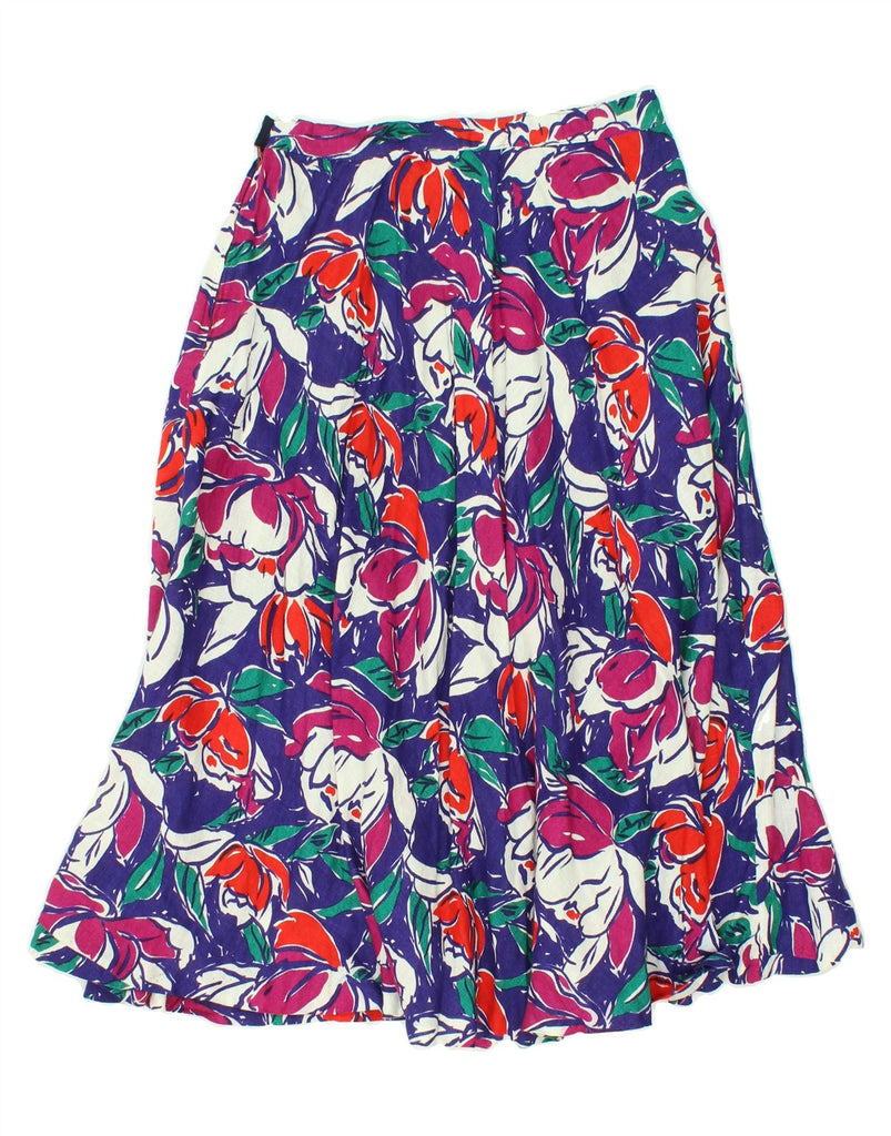 VINTAGE Womens A-Line Skirt W26 Small Multicoloured Floral Vintage Vintage and Second-Hand Vintage from Messina Hembry 