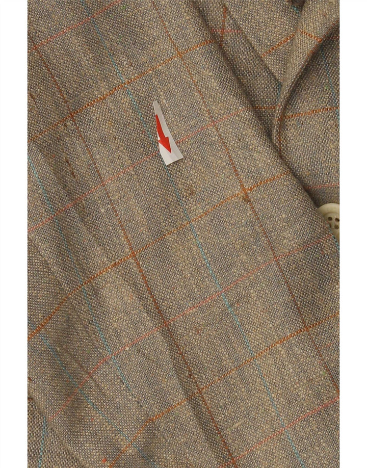 Oakmont Mens 2 Button Blazer Jacket Size 39 Medium Brown Check