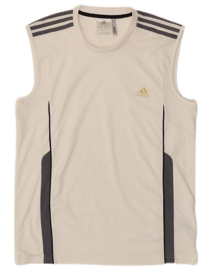 ADIDAS Mens Climalite Vest Top Large White Colourblock Polyester
