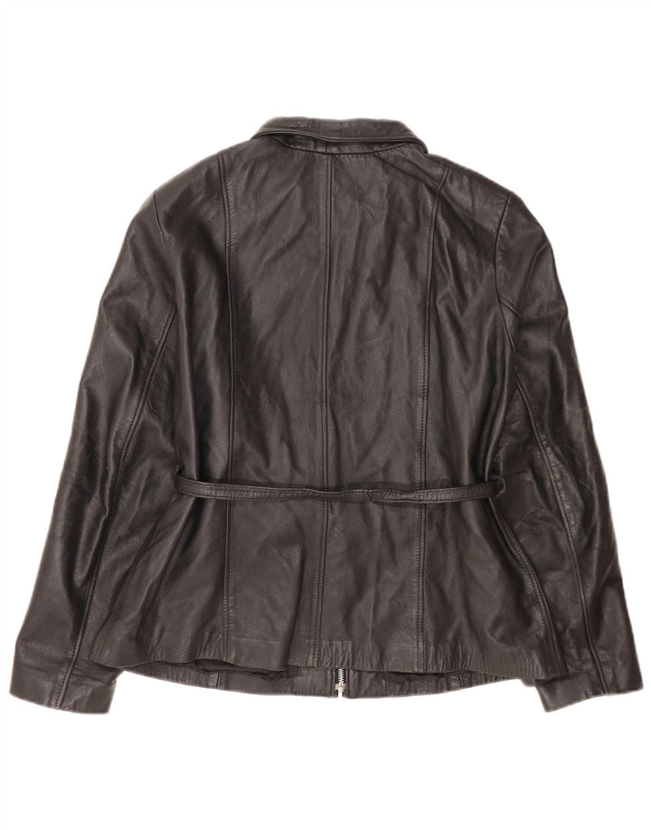 Pellicceria Womens Leather Jacket UK 14 Medium Black