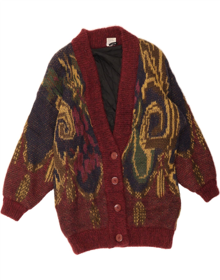INCOGNITO Womens Cardigan Sweater IT 40/42 Medium Burgundy Colourblock