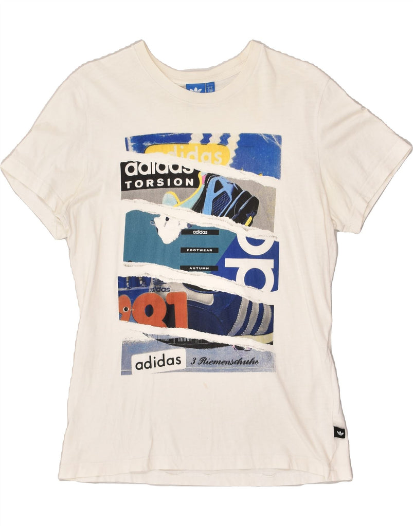 ADIDAS Mens Graphic T-Shirt Top Medium White Cotton | Vintage Adidas | Thrift | Second-Hand Adidas | Used Clothing | Messina Hembry 