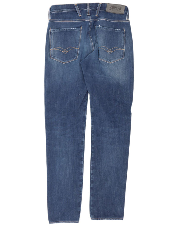 Replay Mens Slim Jeans W28 L30 Blue Cotton