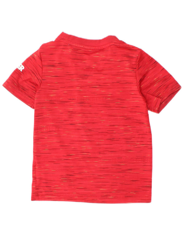 Adidas Boys Manchester United Graphic T-Shirt Top 2-3 Years Red Flecked