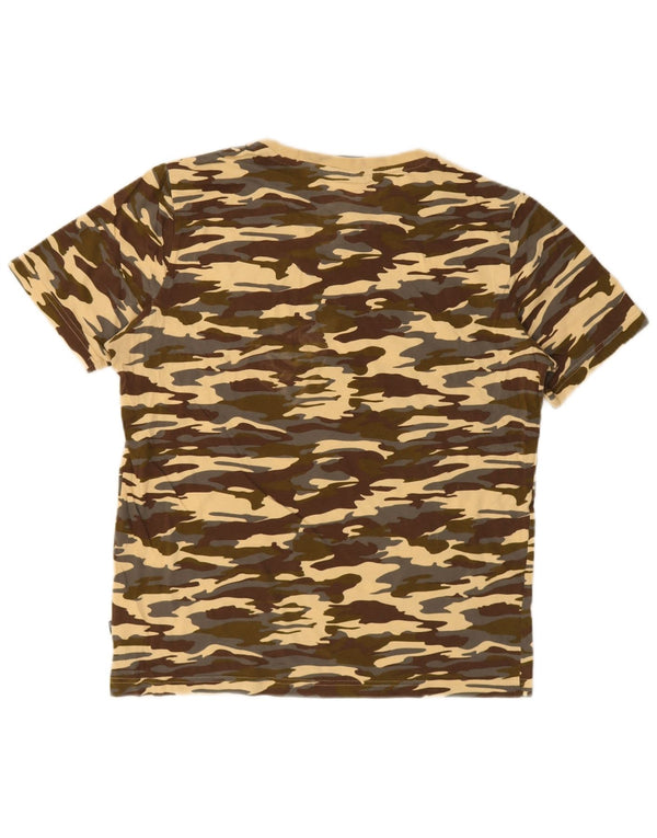 Puma Mens Graphic T-Shirt Top Medium Khaki Camouflage Cotton