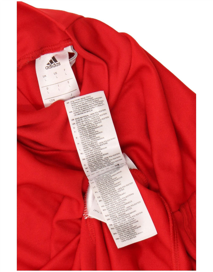 Adidas Mens Climacool Top Long Sleeve Large Red Colourblock Polyester