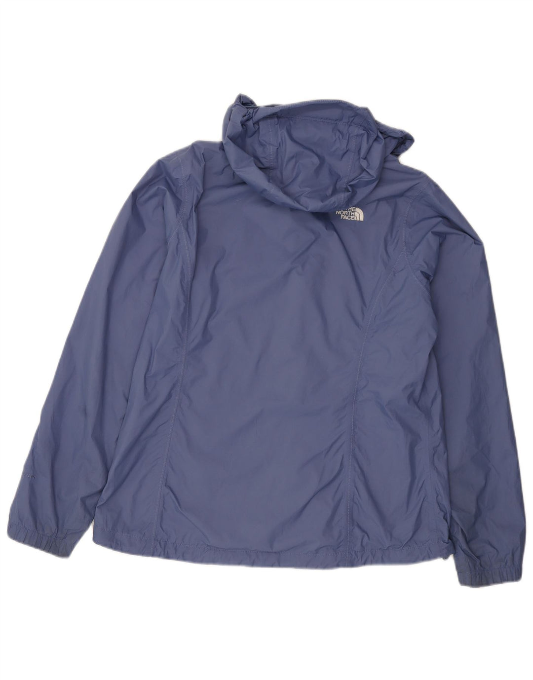 The North Face Womens Hooded Rain Jacket UK 16 Large Blue Nylon