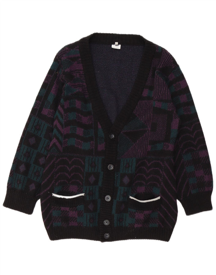 PIMET MAGLIERA Womens Cardigan Sweater UK 18 XL Black Geometric