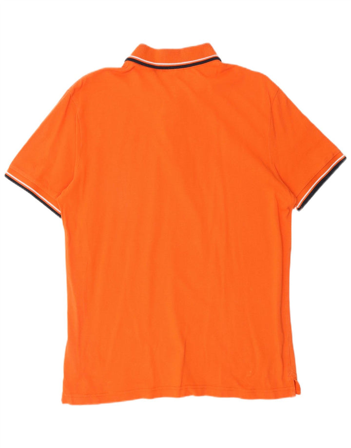 DIADORA Mens Polo Shirt Large Orange Cotton