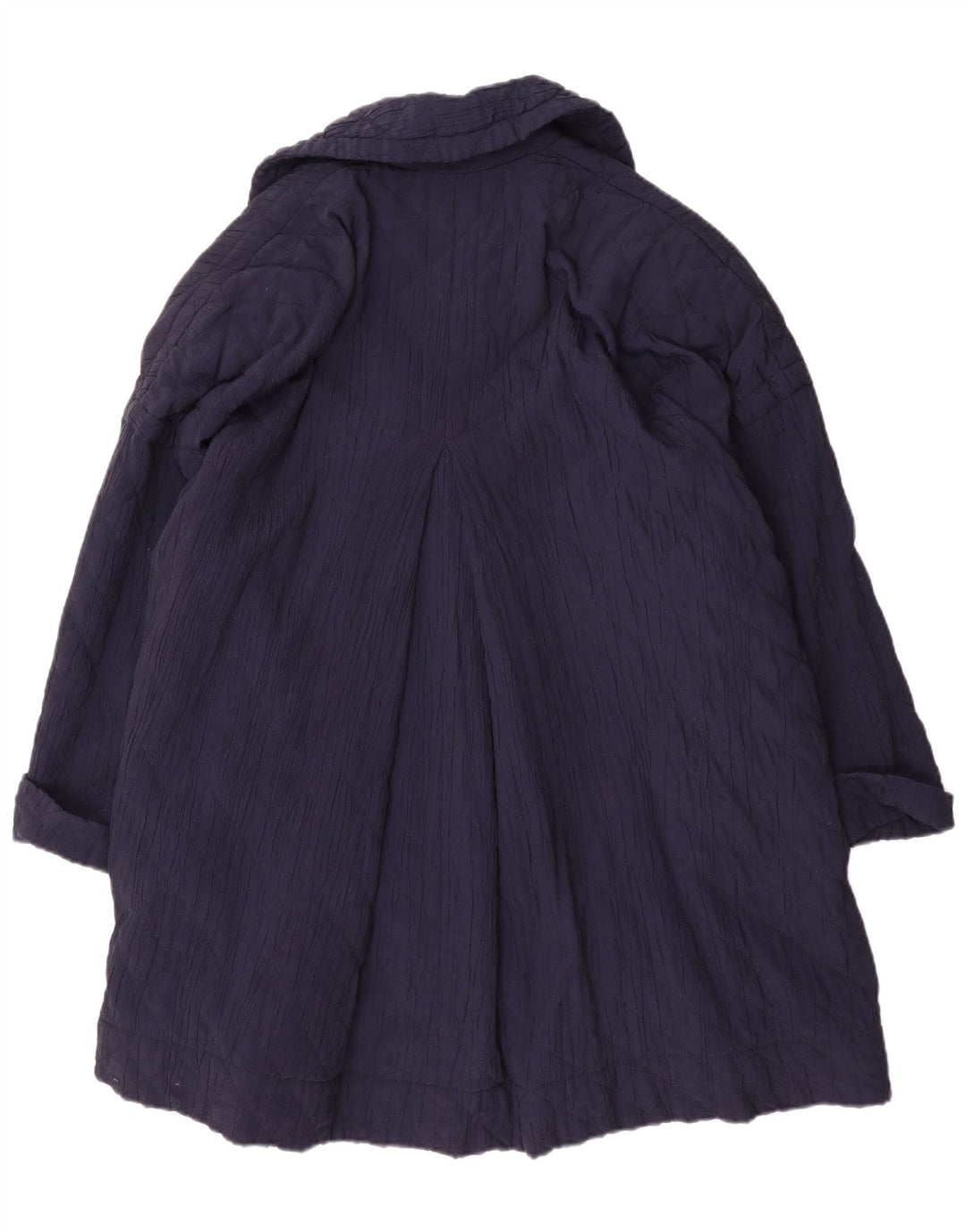 Byblos Womens Double Breasted Quilted Overcoat UK 20 2XL Navy Blue Viscose