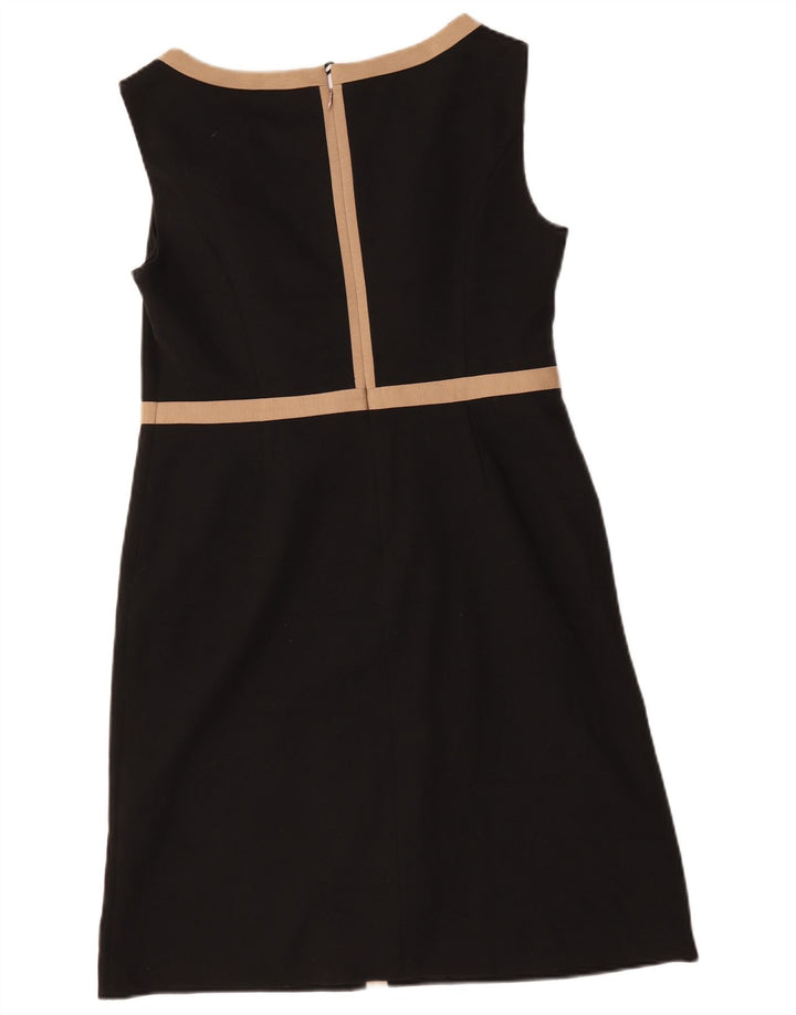 Marks & Spencer Womens Sleeveless Sheath Dress UK 14 Medium Black Striped